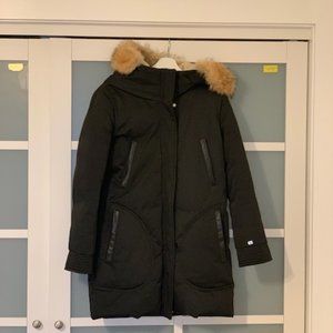 Soia & Kyo Down Parka with Coyote Fur Trim l Size: Small
